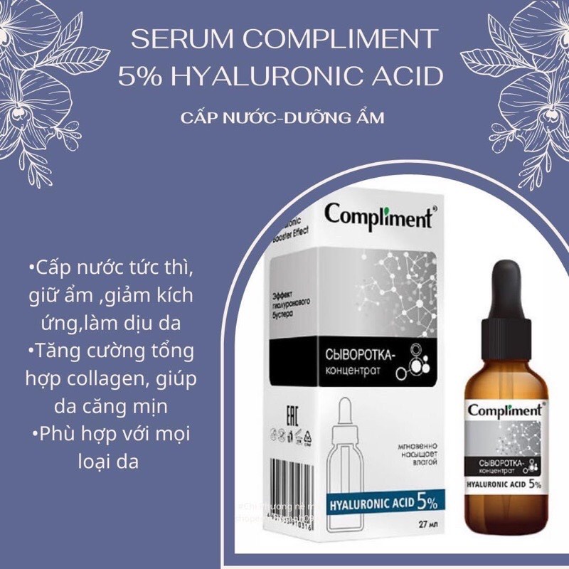 Serum Dưỡng Ẩm Compliment 2% BHA , Serum Trắng Da 20% Vitamin C 27ml Cấp Ẩm , Dưỡng Trắng Da Mockba