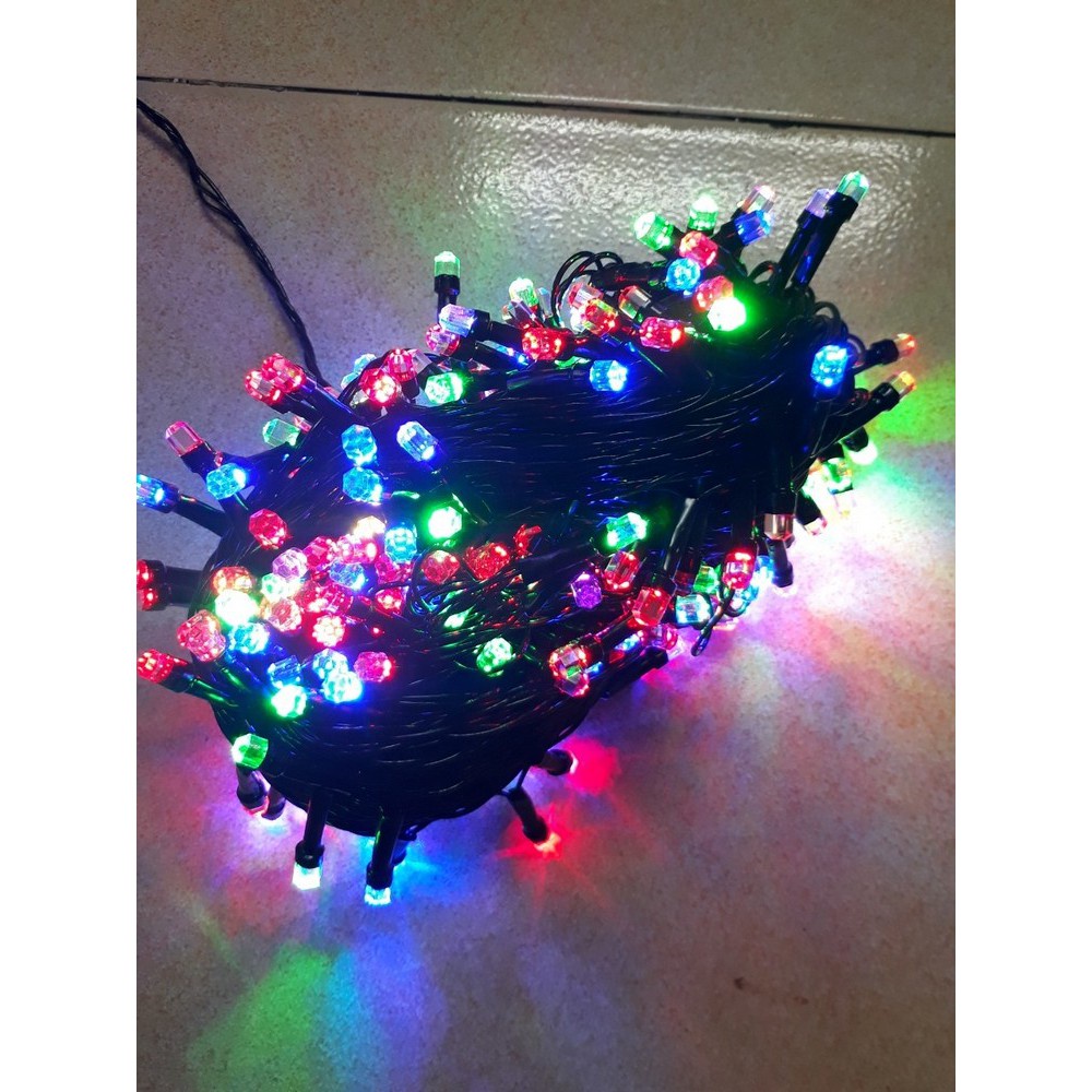 Dây Đèn Led Nháy Chớp Kim Cương Đủ Màu Dài trang trí quấn cây Tết, Noel, Độ Dài Dây 10m