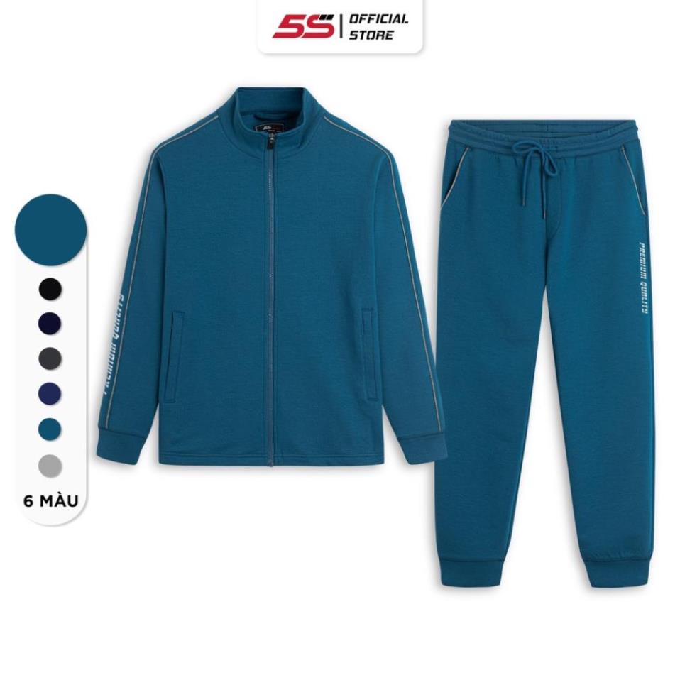 Bộ Nỉ Nam 5S, Chất Liệu Supima Cotton,Thiết Kế Kéo Khóa, Cổ Trụ Khỏe Khoắn (BNK22041)