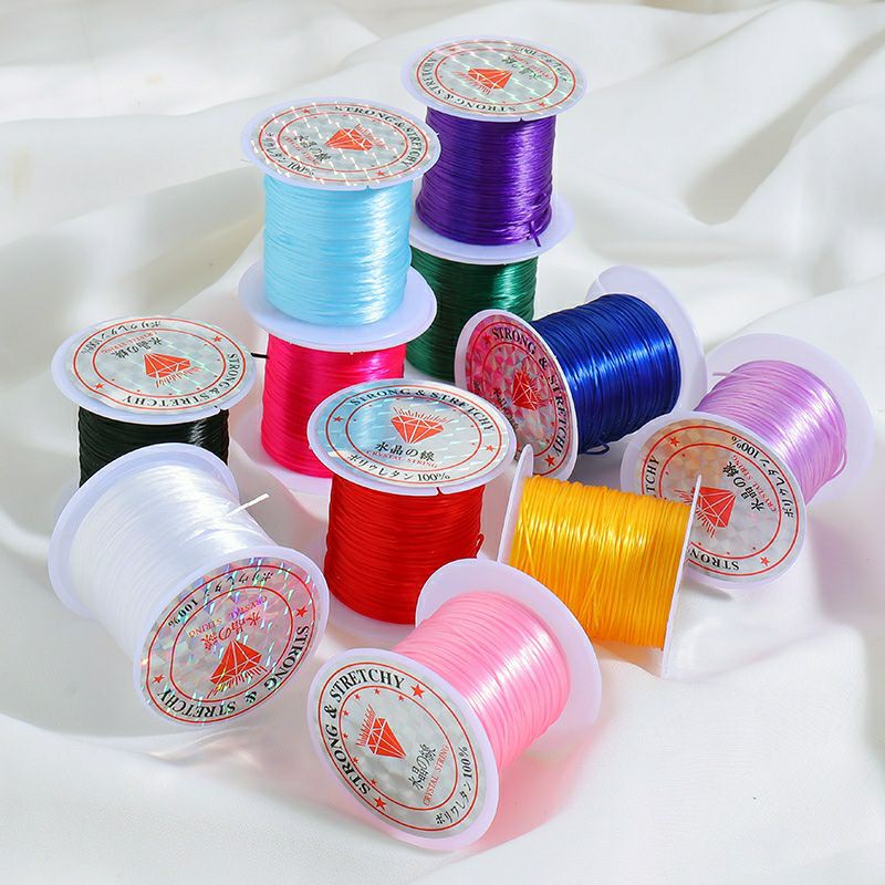 Cuộn dây thun nhiều màu dây cước lụa xâu vòng Làm Trang Sức Thủ Công 10met/ cuộn