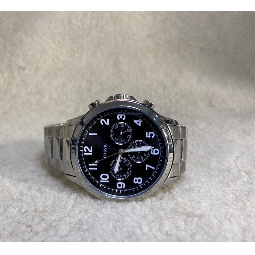 Đồng hồ nam Fo.ssil  mặt đen lịch ngày tuần   Case 48mm, mỏng 12mm