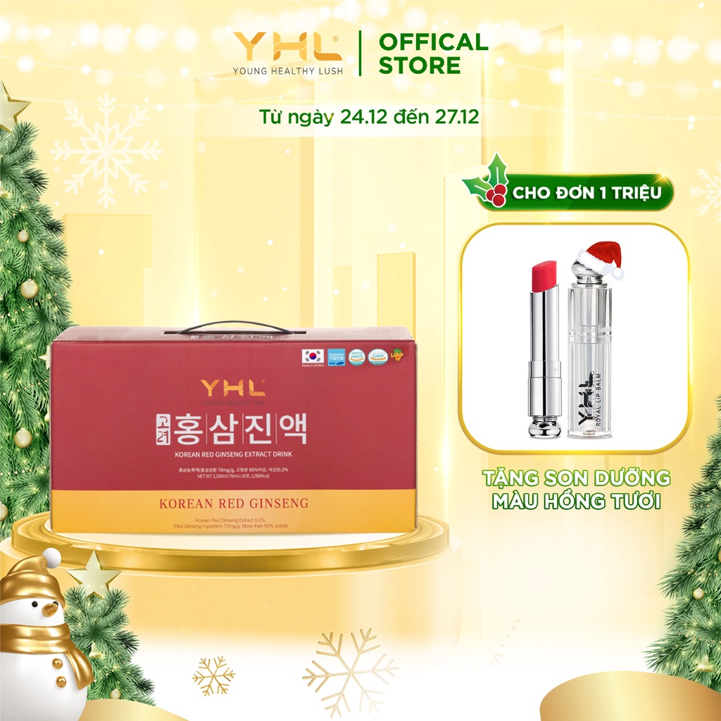 Nước sâm Hàn Quốc YHL Bổ Sung Tăng Cường Hệ Miễn Dịch Tăng Sức Đề Kháng (Hộp 30 gói)