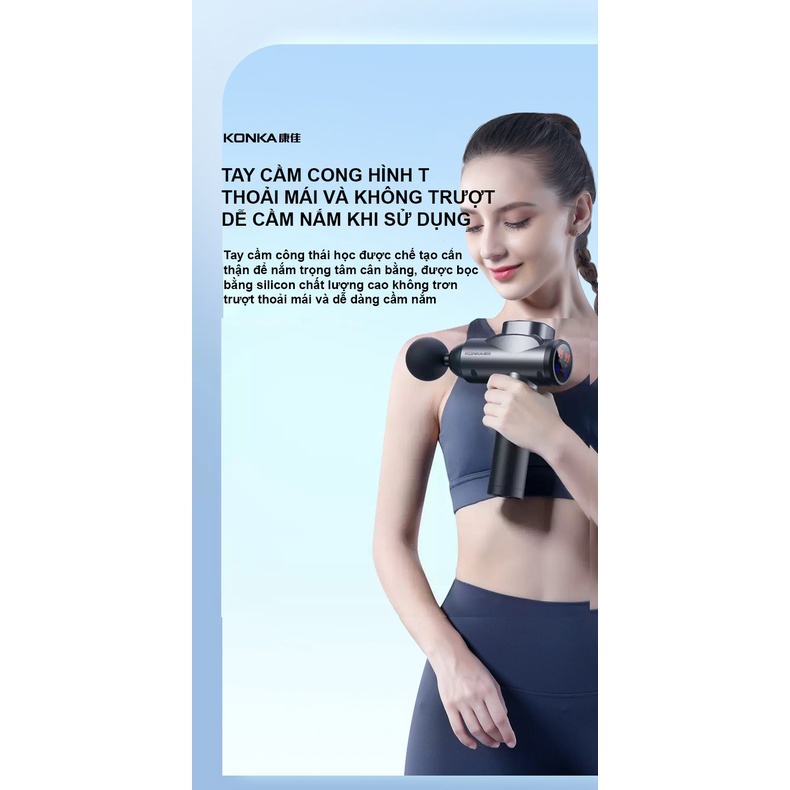 Máy Massage Cầm Tay Cao Cấp KONKA A7 - Bản Nâng Cấp Cho Vận Động Viên, Gymmer , Người Tập Thể Thao Chuyên Nghiệp