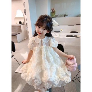 Đầm Hoa dập nổi 3D