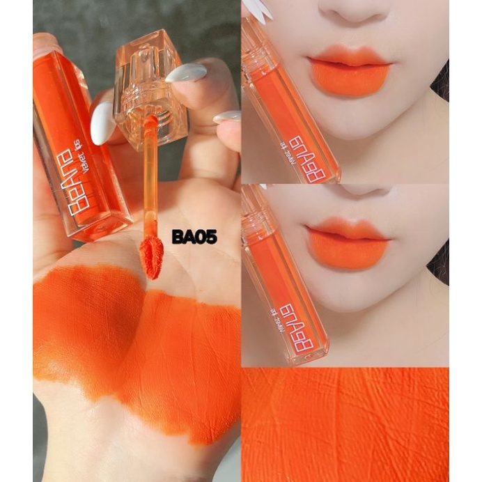 Son cam tươi, son màu cam tươi, son lì cam tươi, son kem lì lâu trôi, son kem chính hãng BeAna dòng son siêu lỳ