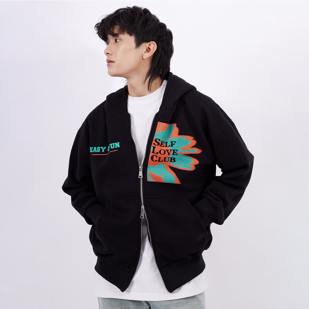 Áo hoodie khóa zip boxy unisex nam nữ Gardient zip hoodie