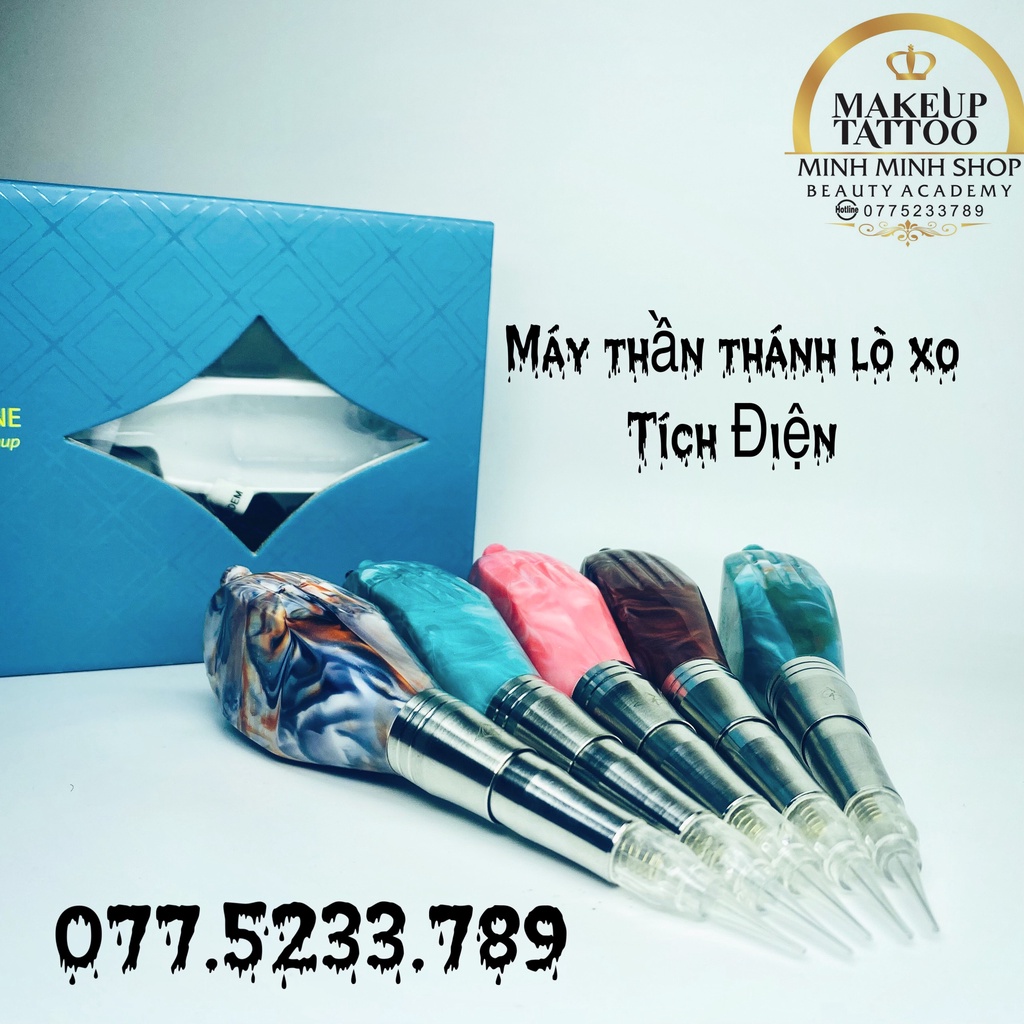 Máy Thần Thánh Phun Xăm Việt Nam, Máy Phun Xăm Chỉnh Kim, Lò Xo, Tích Điện Chính Hãng