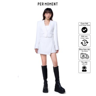 Set áo dạ tweed kim sa kèm chân váy PER MOMENT - Áo vest croptop và chân váy ngắn