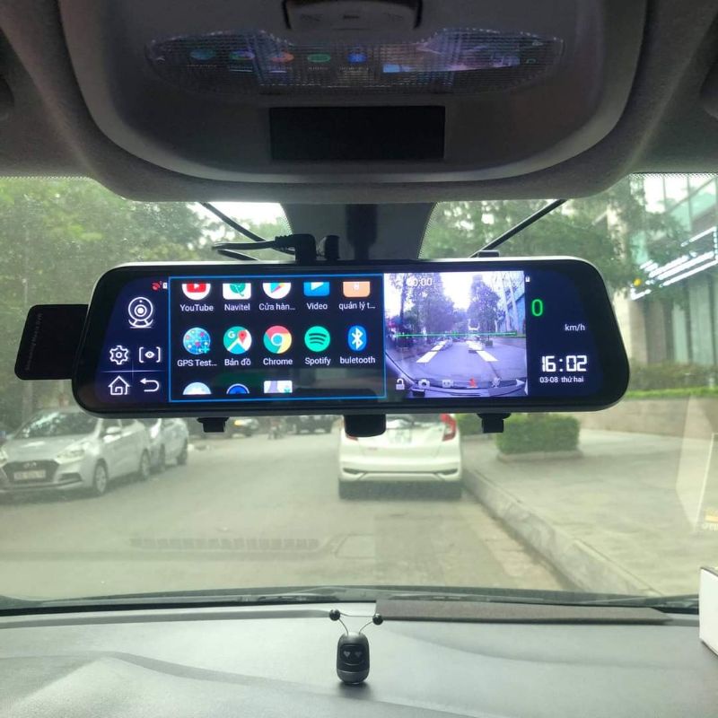 CAMERA HÀNH TRÌNH GƯƠNG Z55 CẢNH BÁO DẪN ĐƯỜNG GIẢI TRÍ ANDROI PRO