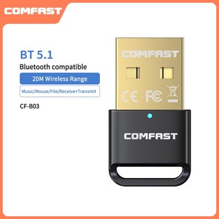 Comfast usb bluetooth 5.1 nhận tín hiệu âm thanh 4.0 cho máy tính / laptop cf-b03