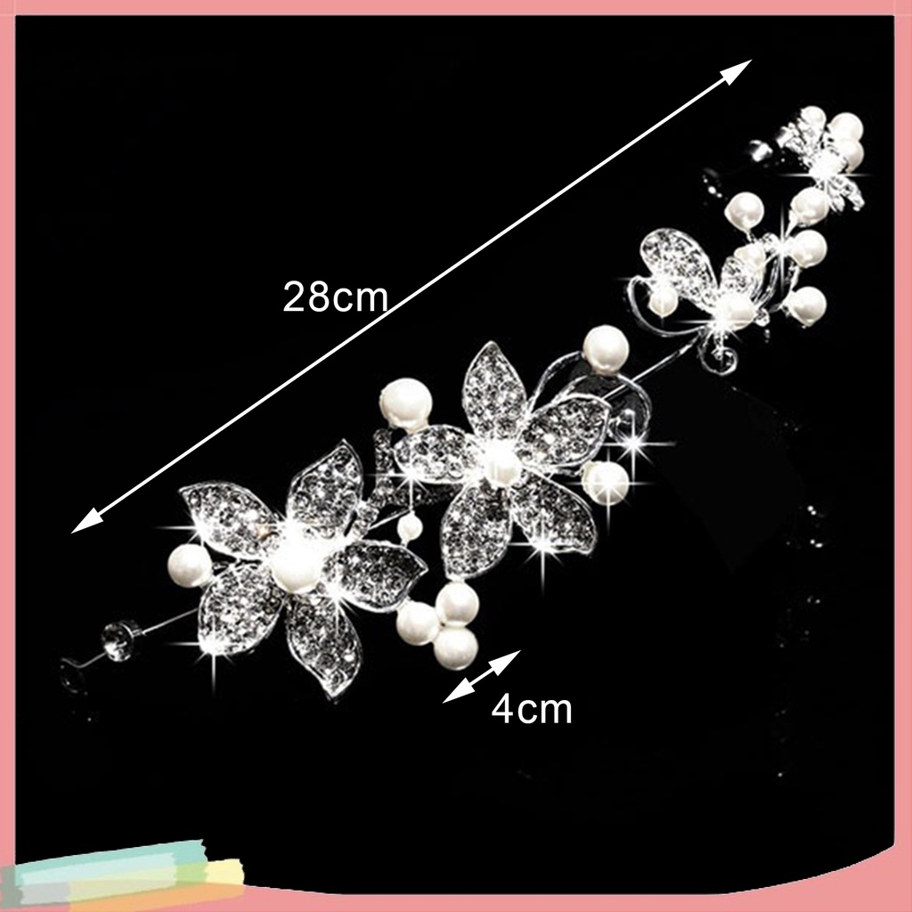 Băng Đô Hợp Kim Trang Trí Hoa Đính Đá Xinh Xắn Thời Trang Cho Nữ