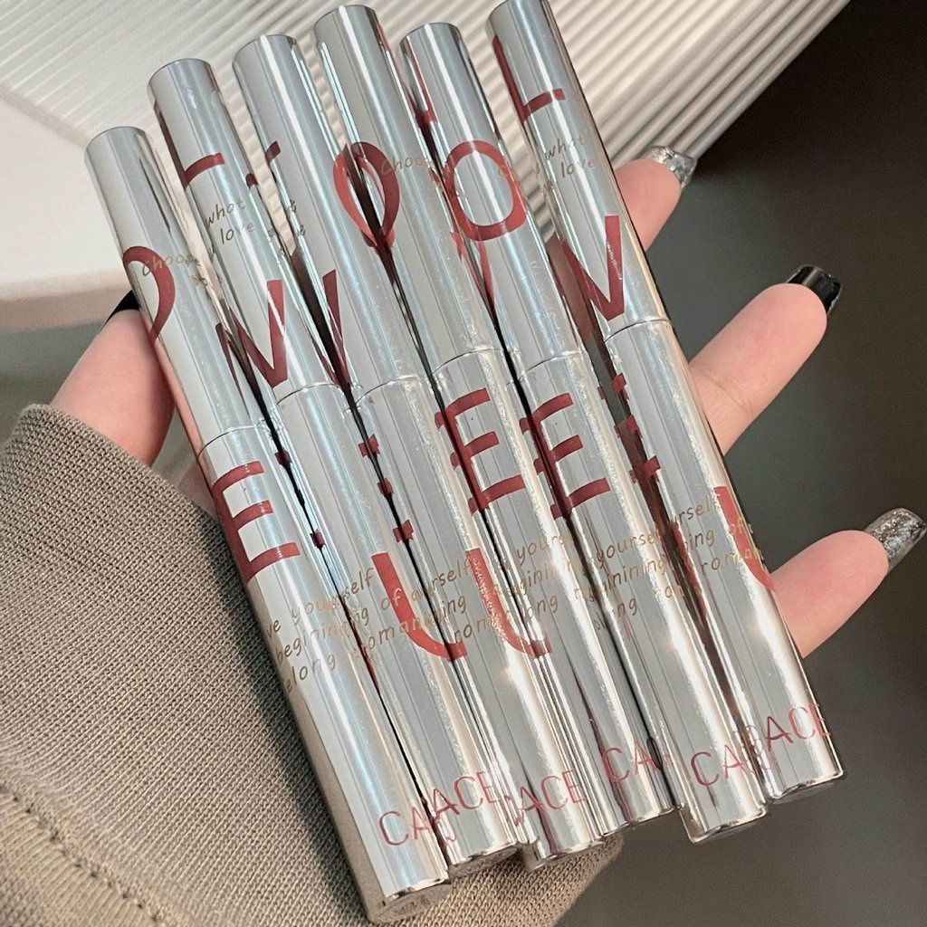 Son Lì CACE Love Dưỡng Ẩm Chống Khô Môi Thiết Kế Vỏ Màu Bạc Thời Trang Mùa Thu