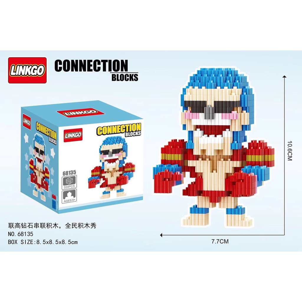 Đồ chơi lắp ráp mini one piece naruto luffy mô hình lắp ráp dễ thương