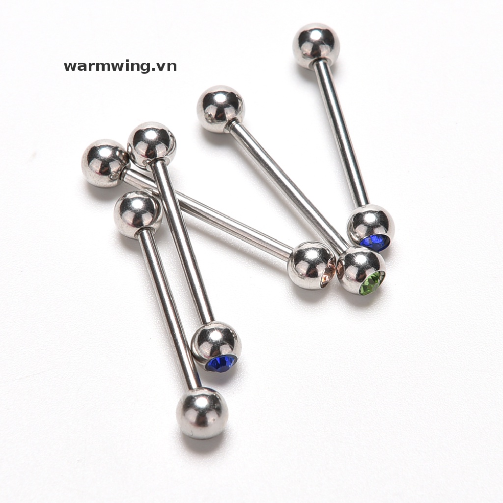 Set 5 Khuyên Lưỡi Bằng Thép Không Gỉ Nhiều Màu Sắc