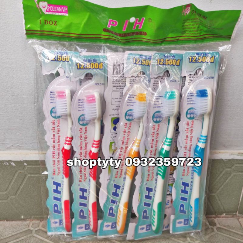 1 Vỉ 12 Cây Bàn Chải Đánh Răng Người Lớn Mỹ Nguyên Nhiều Mẫu