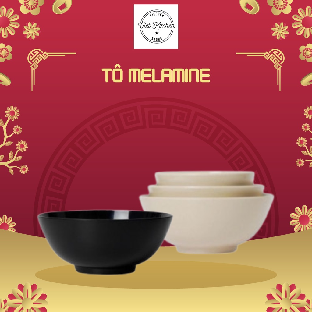 Tô Nhựa Melamine VietKitche Bộ Bát Ăn Cơm To Melamine Tô Ăn Phở Bún Miến Chịu nhiệt độ cao Bát ăn cơm cao cấp Hàn Quốc