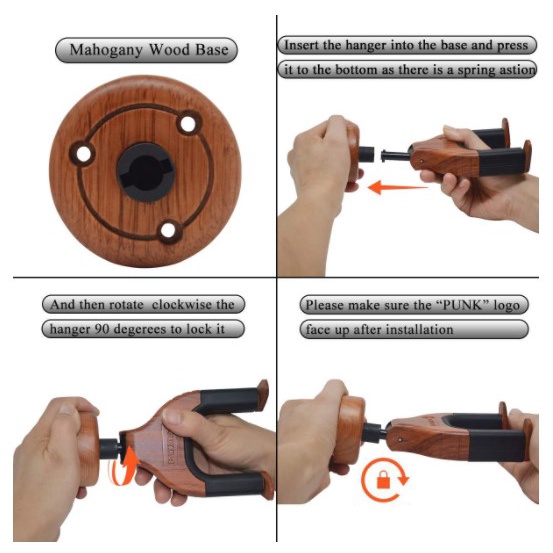 Móc gỗ gắn tường chuyên dụng để treo đàn guitar
