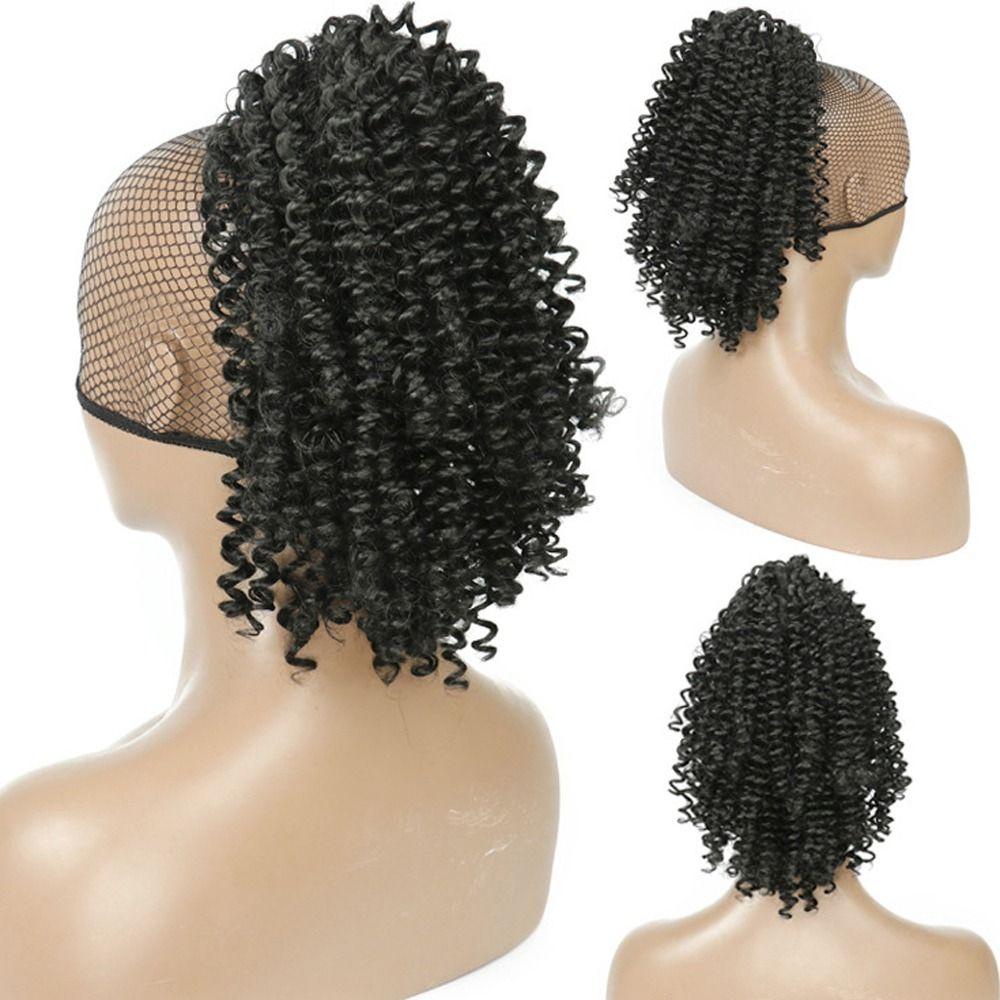 Bộ Tóc Giả 26EDIE Bằng Sợi Tổng Hợp Màu Nâu Chất Lượng Cao Có Dây Rút Cho Nữ