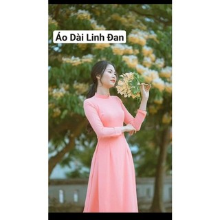 Áo dài hồng trơn 4 tà - áo dài linh đan