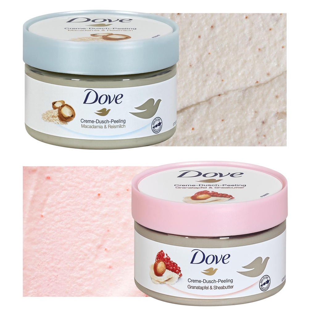 Kem tắm Dove tẩy tế bào chết toàn thân giúp sáng da bản Đức 225ml