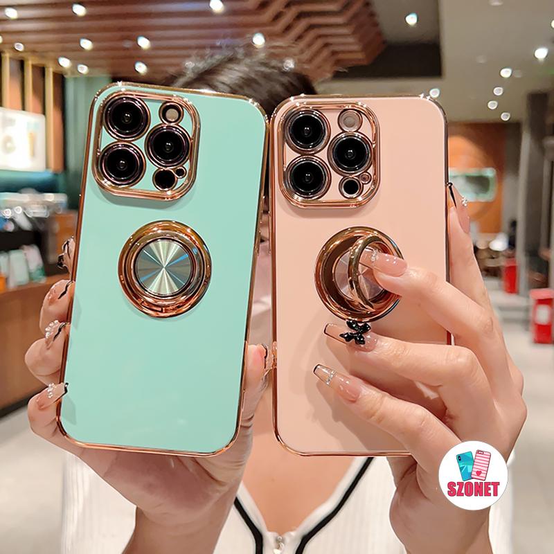 Ốp Điện Thoại Chống Sốc Có Giá Đỡ Bảo Vệ Ống Kính Máy Ảnh Cho iPhone 14 13 12 11 Pro Max Mini XS XR X 8 7 Plus