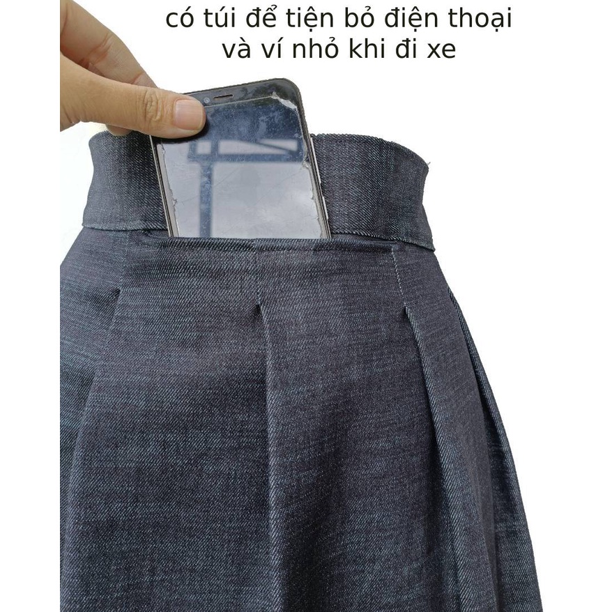 Chân váy jean chống nắng, chất denim dày dặn xịn xò | BigBuy360 - bigbuy360.vn
