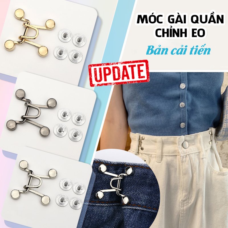Nút Cài Quần, Nút Gài, Khuy Cài Gắn Quần Jean Điều Chỉnh Lưng Quần Bóp Eo Tháo Rời Otyla