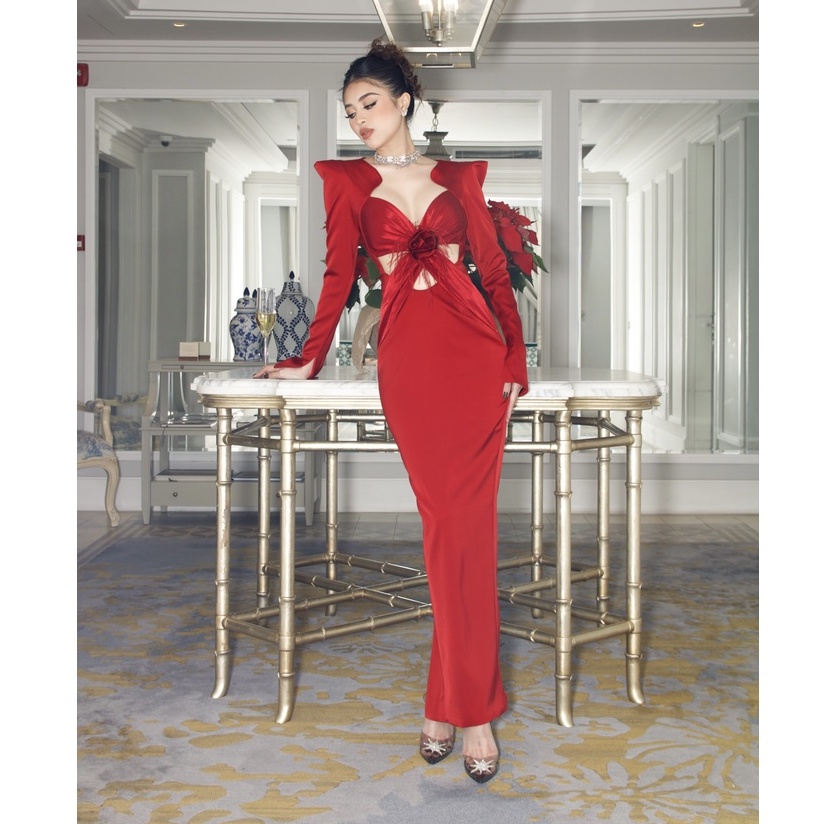 ĐẦM DÀI ĐI TIỆC NỮ KHOÉT LƯNG GỢI CẢM LOHAN MAXI DRESS