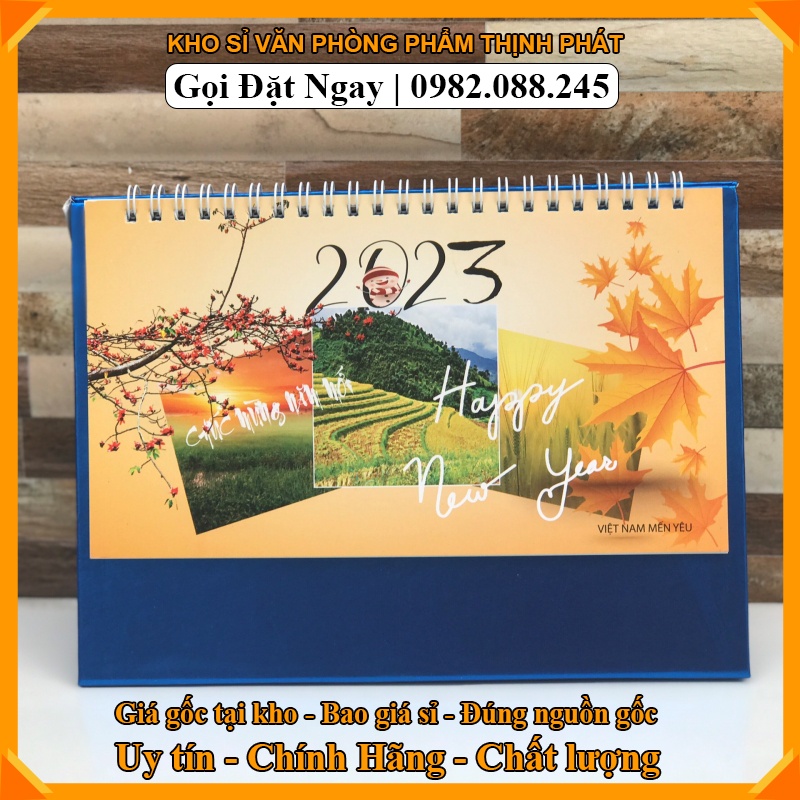 Lịch để bàn2023 khổ 24*16cm có ngày âm (mẫu ngẫu nhiên)