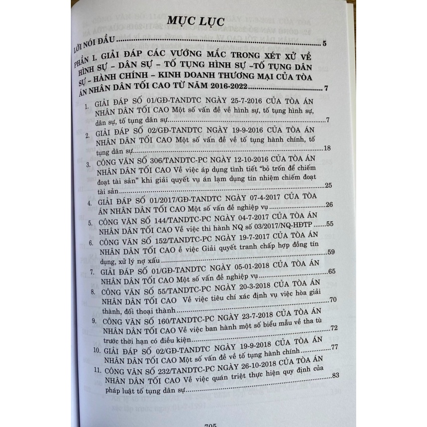 Sách - Hệ thống Án lệ và các giải đáp vướng mắc trong nghiệp vụ xét xử của Tòa án nhân dân tối cao từ năm 2016 đến nay