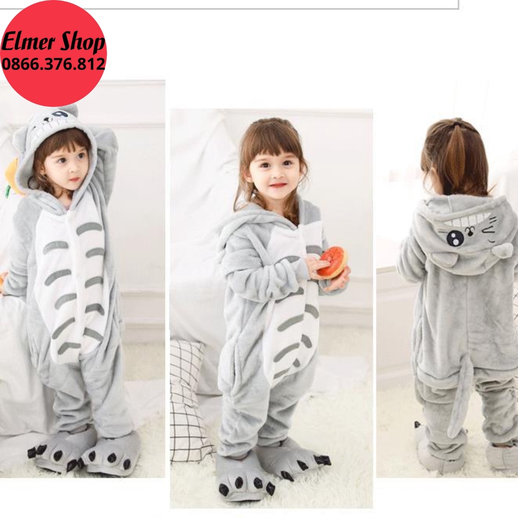 Bộ đồ hình thú cho bé và người lớn Elmer Shop BDTKL04, quần áo mèo Toroto cosplay hoạt hình nhiều màu sắc dễ thương