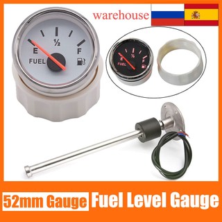 Đồng hồ đo nhiên liệu 52mm chỉ báo mức dầu cảm biến mức nhiên liệu đèn nền màu đỏ đồng hồ đo mức nhiên liệu cảm biến mức nước cho xe tải trên thuyền