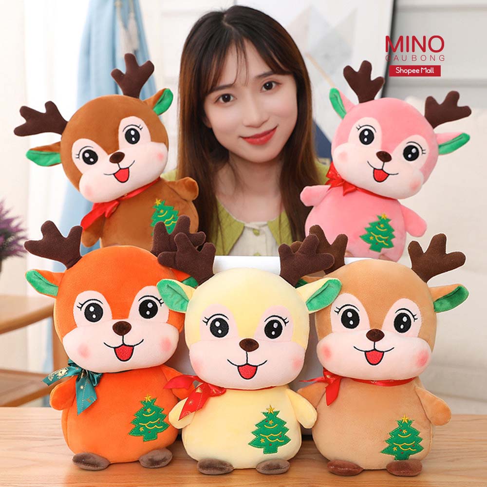 Gấu Bông Tuần Lộc Nhồi Bông Noel Giáng Sinh Cao Cấp MINO STORE TH213