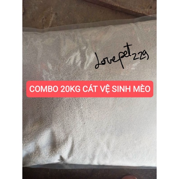 Combo 20kg cát đất sét vệ sinh cho mèo + 1 chai khử mùi siêu tiết kiệm