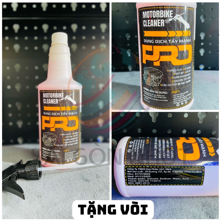 COMBO Dung dịch tẩy rửa nhôm, inox Motorbike Cleaner Pro 850ml - chuyên tẩy lốc máy, đầu bò,...CHÍNH HÃNG