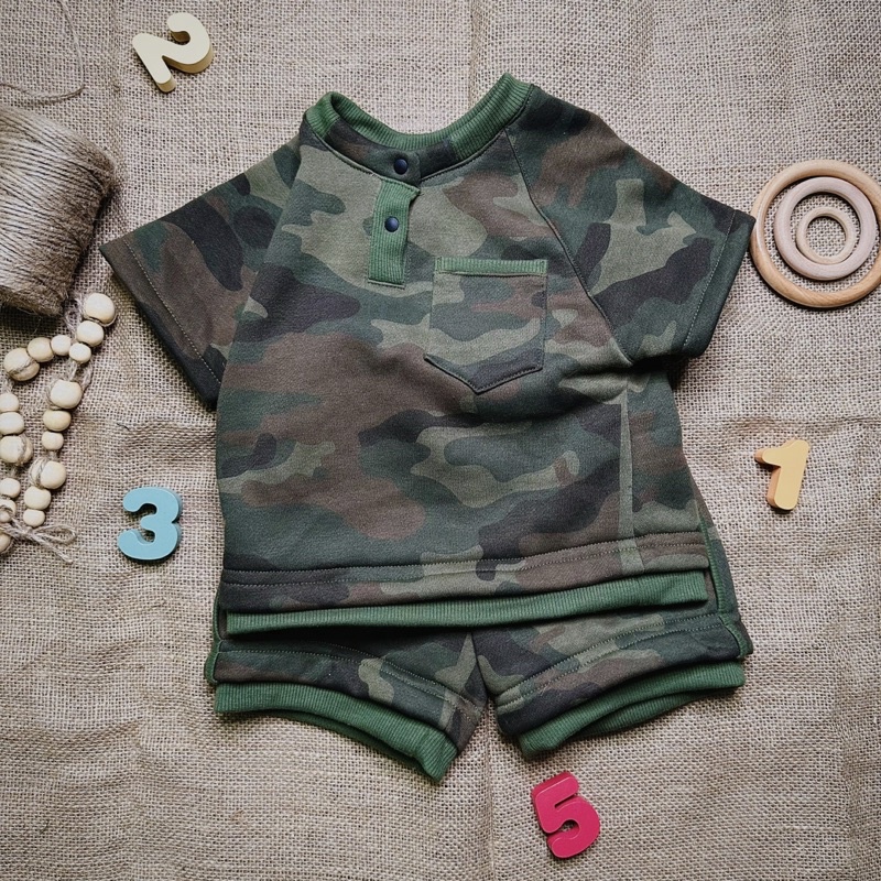 Set bộ ngắn rằn ri cho bé