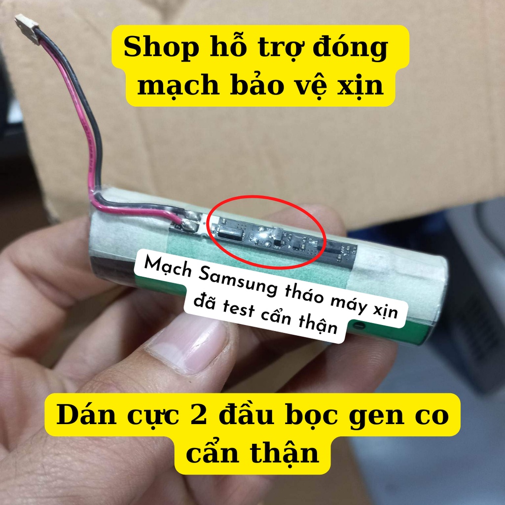 Pin Li-ion 18650 - SAMSUNG 2900mAh Dùng Diy, Chạy Đèn, Loa Bluetooth, Quạt Cầm Tay,... Hàng New, Có Sẵn Mạch Bảo Vệ