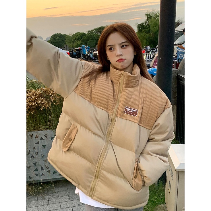 Áo bông dày kiểu Hàn Quốc rộng rãi giữ ấm