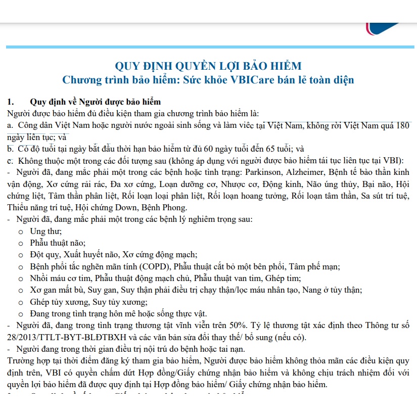 TOÀN QUỐC [E-Voucher] Bảo hiểm sức khỏe - Gói TITAN (41-50 tuổi) VBI - VIETINBANK