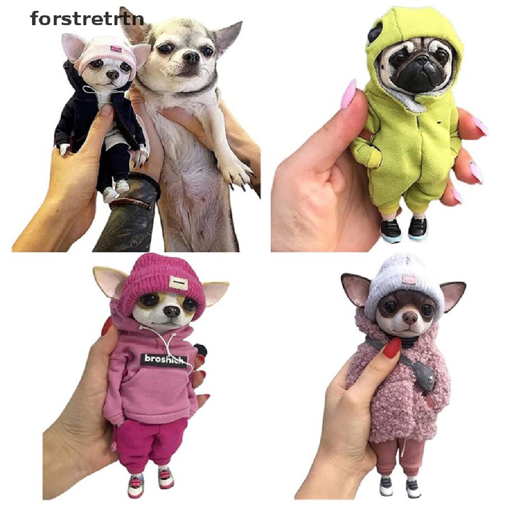 Mô Hình Chú Chó Đứng Bằng Nhựa Resin Trang Trí Bàn