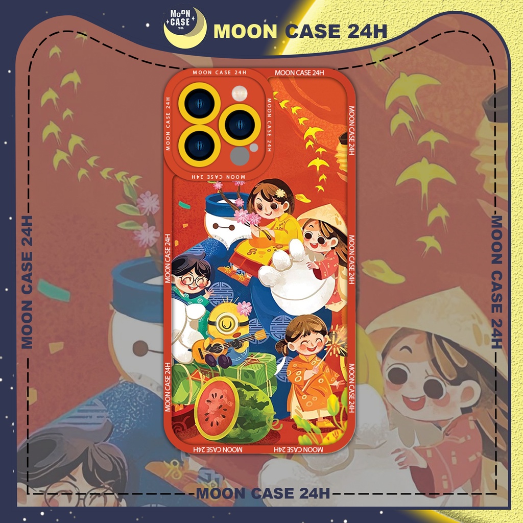 Ốp lưng iphone cạnh vuông Moon Case Tết đông vui 7/7plus/8/8plus/x/xs/11/12/13/14pro/max/plus/promax