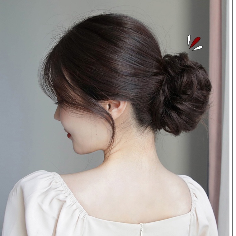 Dây Buộc Tóc Đuôi Ngựa Co Giãn Hình Hoa Phong Cách Hàn Quốc Cho Cô Dâu