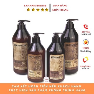 Dầu gội collagen TOP HANEDA phục hồi, kiềm dầu, sạch gàu, ngăn rụng size:500ml-785ml hàng chính hãng