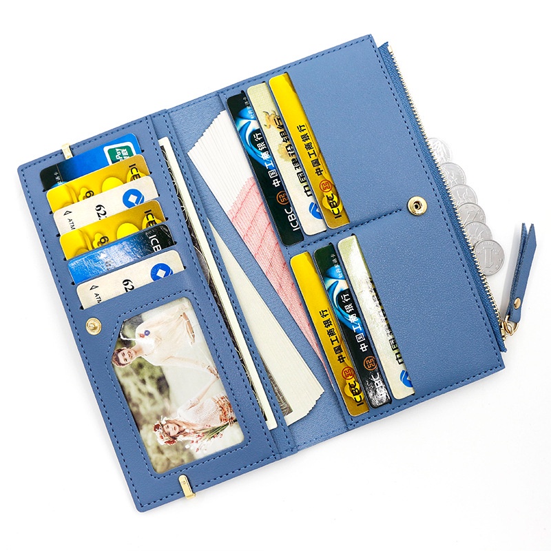 Ví da IELGY dáng dài màu trơn thời trang cho nữ