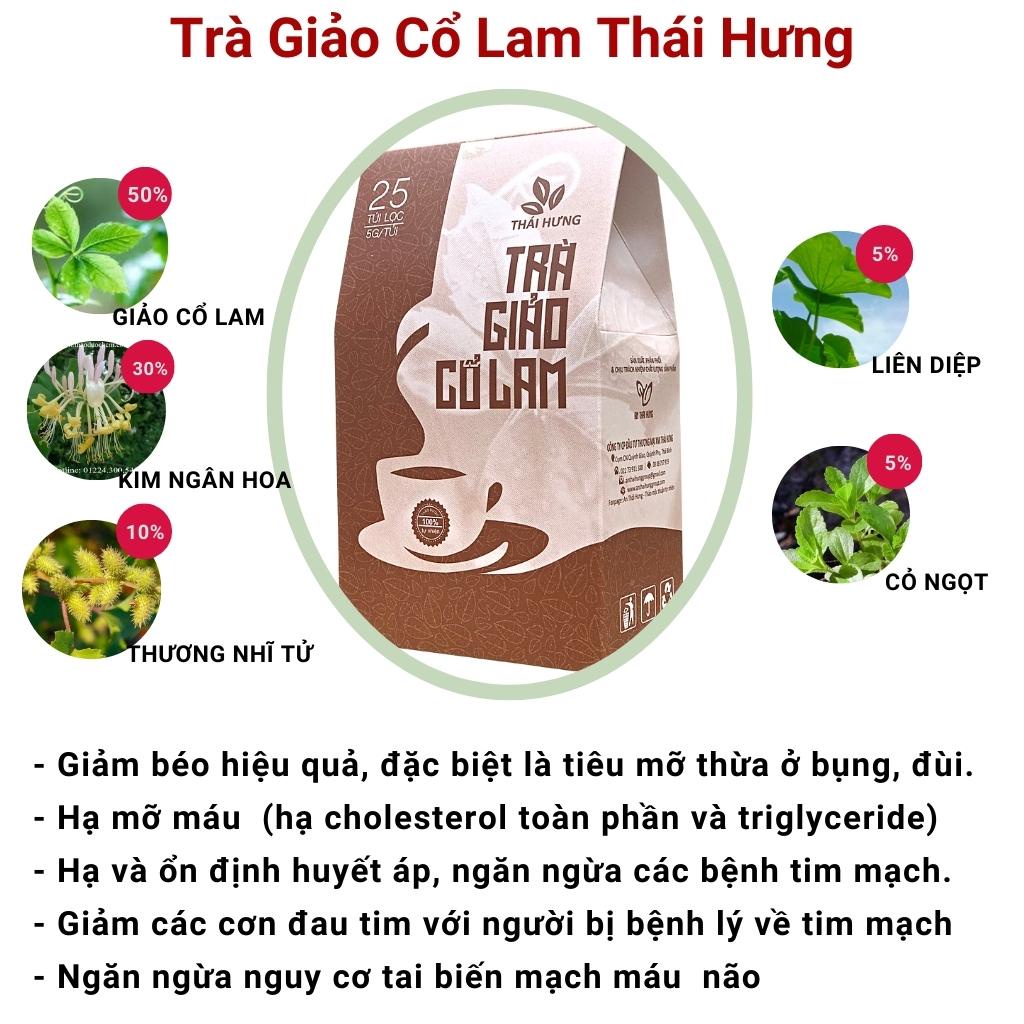 Trà Túi Lọc Thảo Dược Thái Hưng Nhiều Vị - Thìa Canh, Đinh Lăng, Giảo Cổ Lam, Cà Gai Leo, An Dạ, An Gút, Tía Tô