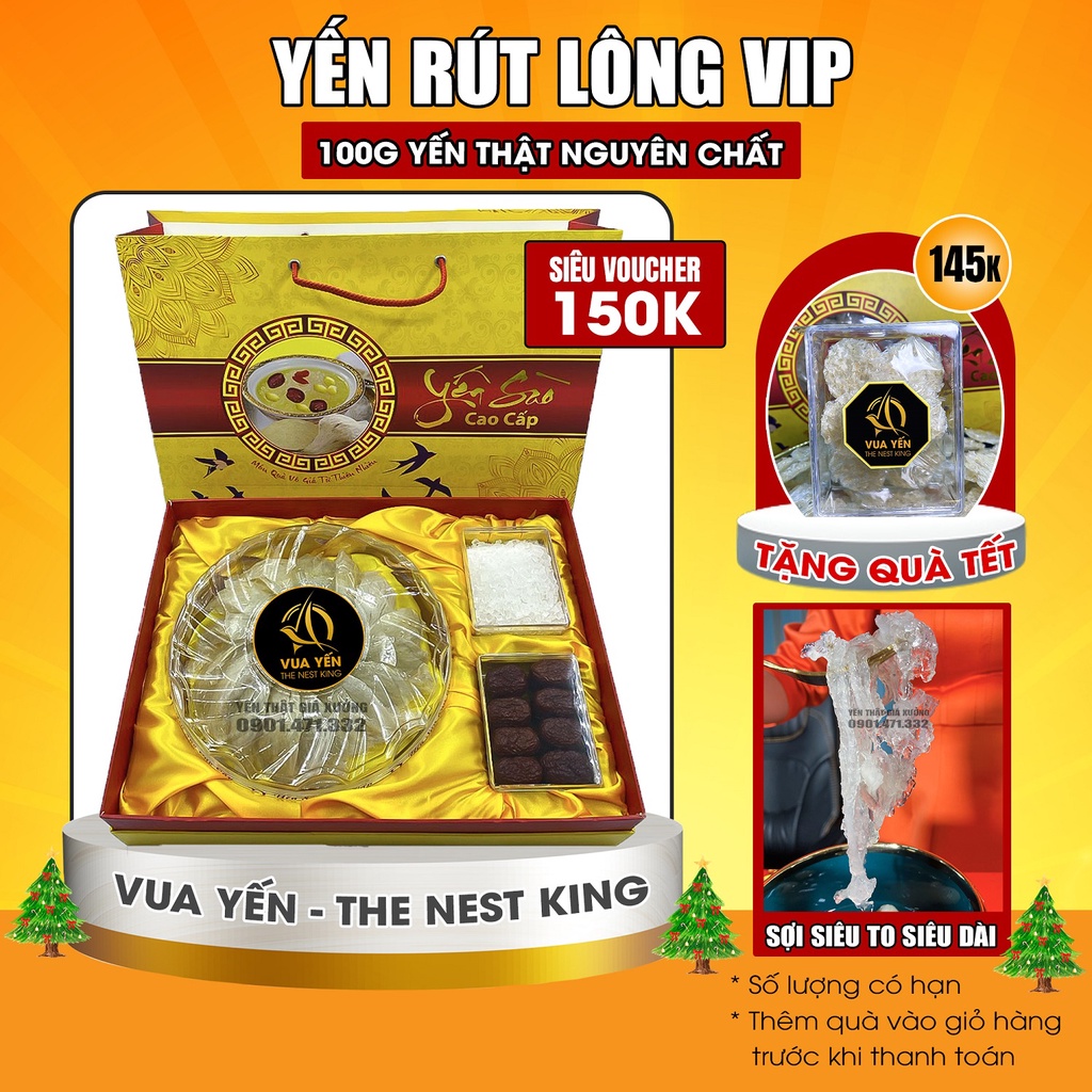 100gr Yến Sào Rút Lông Thượng Hạng SIÊU SỢI Khánh Hòa King Nest Yến Rút Lông Cao Cấp Super Vip (Đặc Biệt)