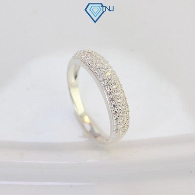 Nhẫn bạc nữ thật đính đá đẹp, đơn giản khắc tên theo yêu cầu NN0361 - Trang Sức TNJ