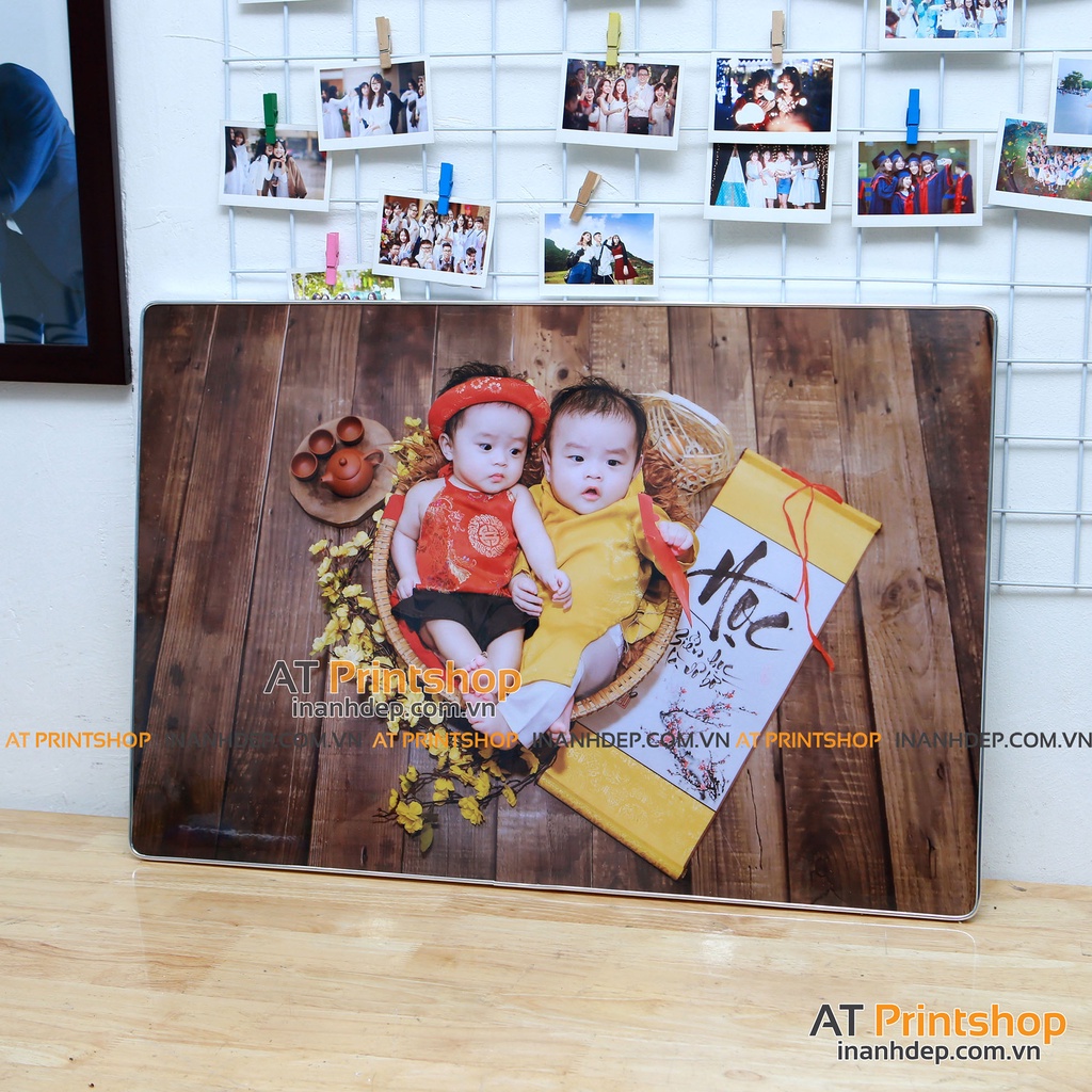 Ảnh treo tường Tráng Gương 30x45, 40x60, 50x75 - Ảnh bọc viền bạc/trắng