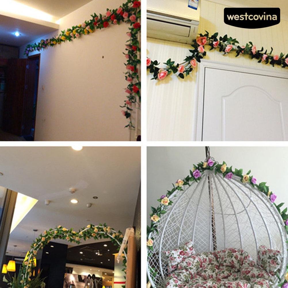 [WEST]⚘Vòng Hoa Hồng Nhân Tạo Treo Tường 230cm Trang Trí Tiệc Cưới