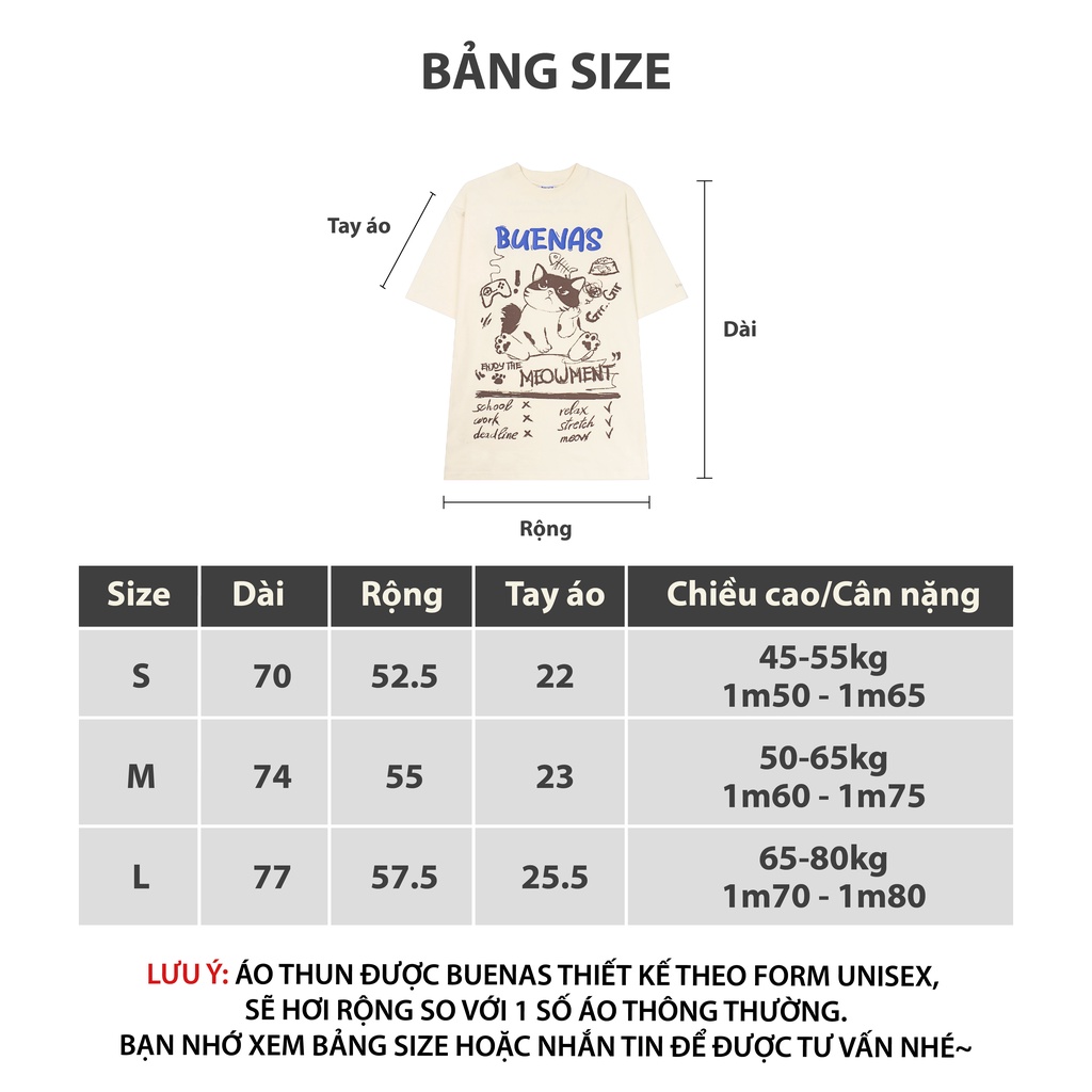 Áo thun local brand tay lỡ form oversize unisex cho nam nữ BUENAS - SWT68